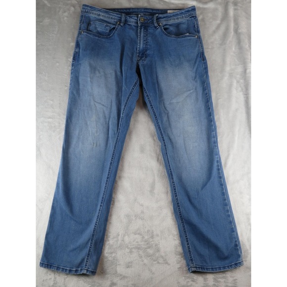 Buffalo Jeans Axel Slim Stretch Mens 34x30 Blue Denim Straight Leg Classic - Picture 1 of 8